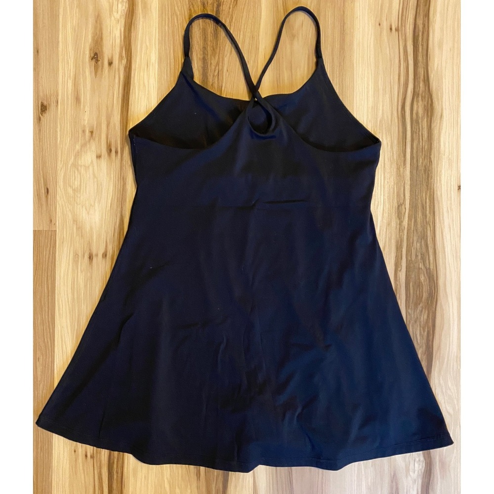 Nicole Miller Sport Black Active Dress Built-in Shorts Criss Cross Back XL
